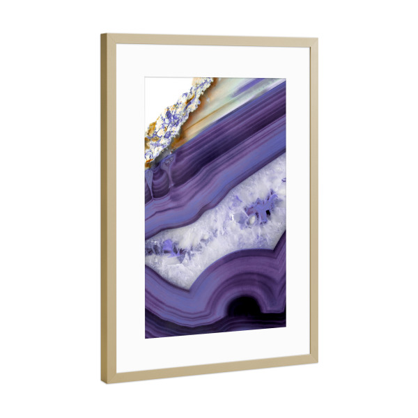 Poster mit Rahmen Gold "Ultraviolet Agate" artboxONE - Abstrakt,Ultraviolet,Marmor - Purple,Ultraviolet,Agate,Marble,Abstract,Design