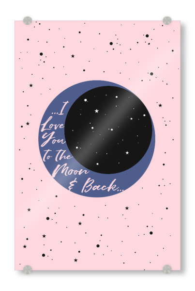 Acrylglasbild "I love you to the Moon" artboxONE - Liebe,Galaxy,Lustig