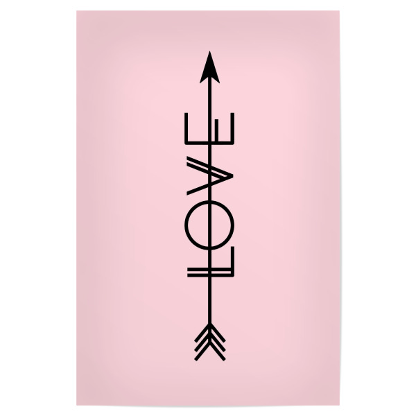 Poster "Love Arrow" artboxONE - Abstrakt,Liebe - Love,Arrow,Calligraphy,Quote,Valentine,Valentinesday,Minimal,Pink,Millennial