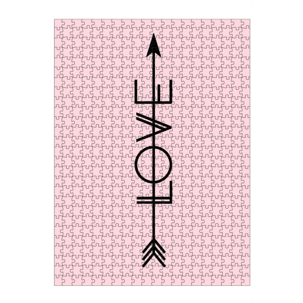 artboxONE Puzzle "Love Arrow" artboxONE - Abstrakt,Liebe - Love,Arrow,Calligraphy,Quote,Valentine,Valentinesday,Minimal,Pink,Millennial