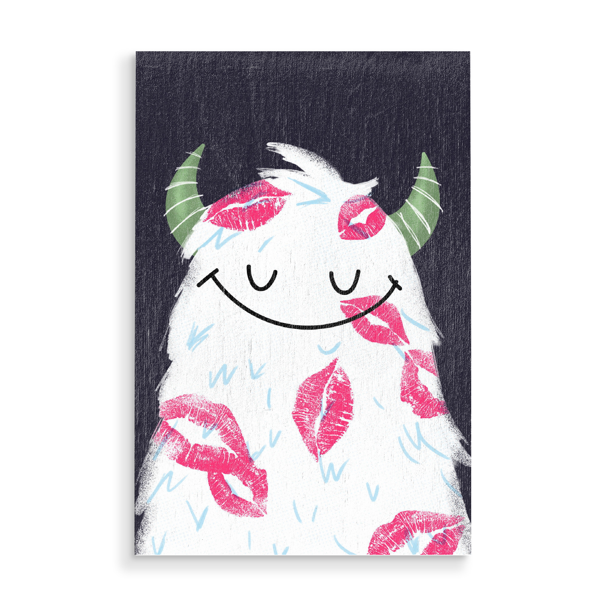 Holzbild "Lots Of Kisses" artboxONE - Für Kinder,Comic,Liebe,Streetart,Für Mama,Für Papa,Lustig
