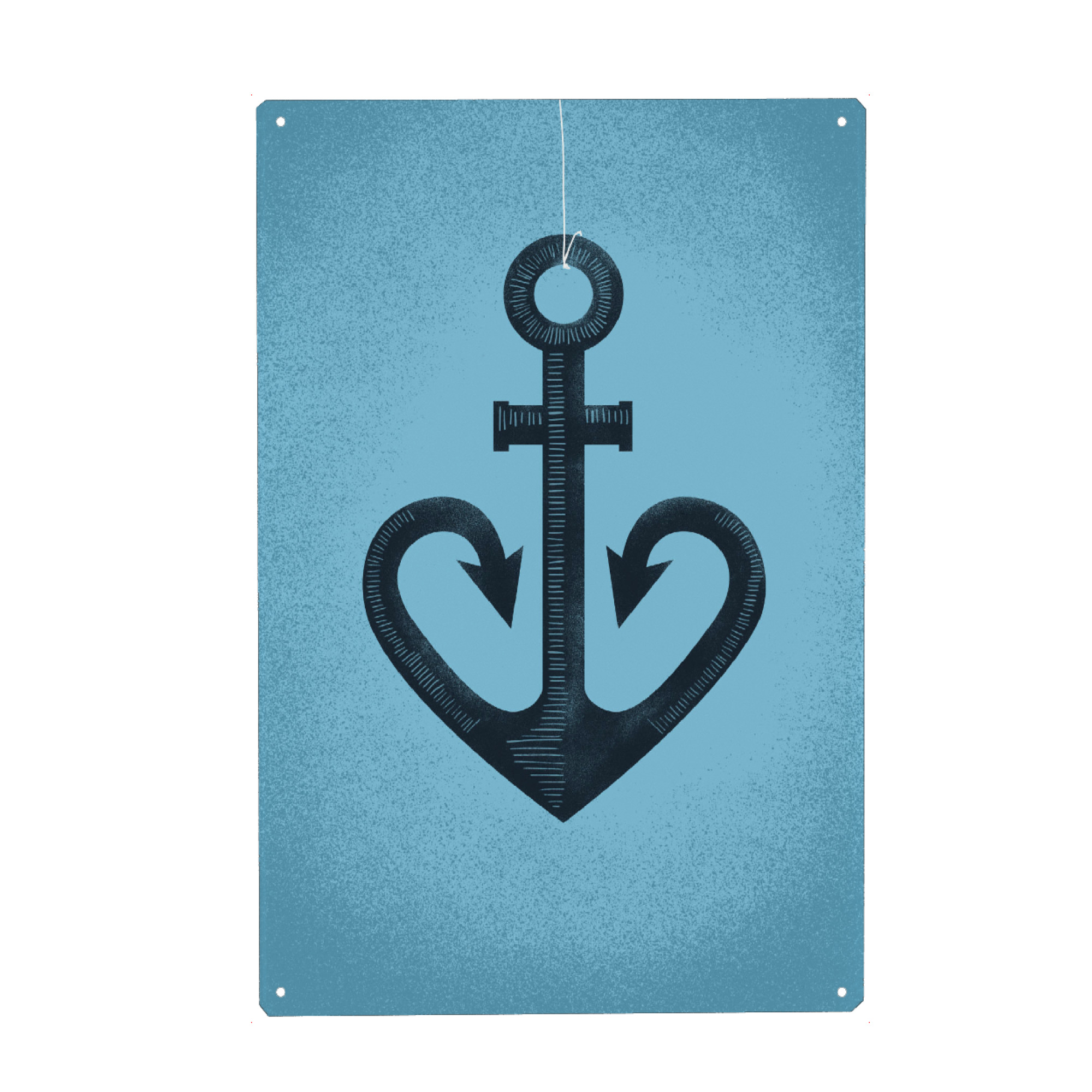 Metall Poster "Anchor Heart" artboxONE - Reise,Liebe,Für Mama,Für Papa - Heart,Anchor,Ocean,Love,Herz,Anker,Liebe,Freundschaft - Blechschild