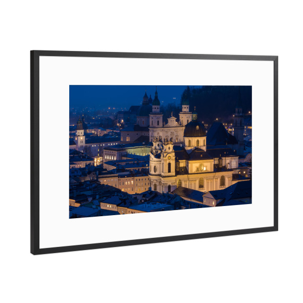 Poster mit Rahmen Schwarz (Metallic) "Salzburg Altstadt" artboxONE - Städte,Reise