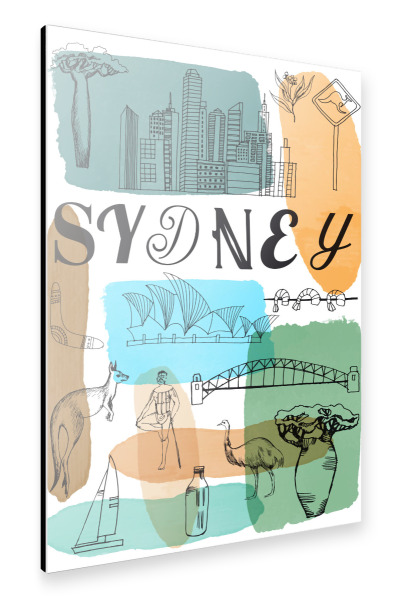 Alu-Dibond "Sydney poster" 30x20 cm artboxONE