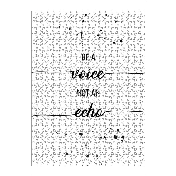 artboxONE Puzzle "TEXT ART Be a voice not an echo" artboxONE - Typografie,Schwarzweiß