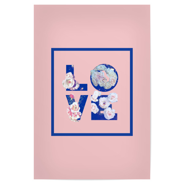 Poster 30x20 cm "Floral LOVE" artboxONE - Typografie,Natur,Floral,Liebe