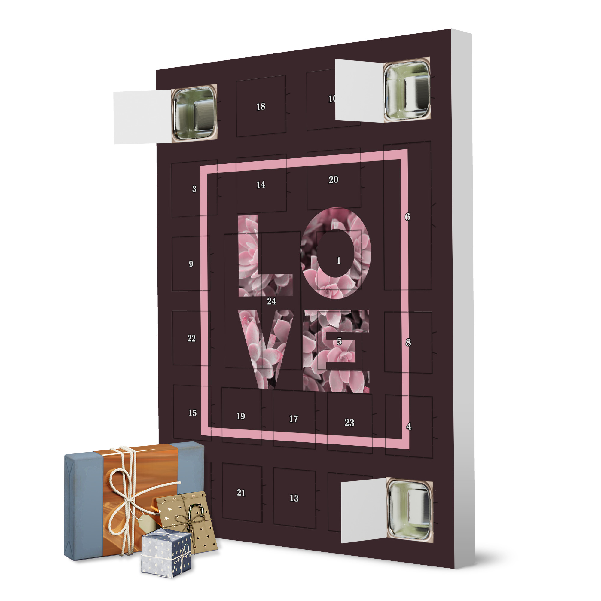 Adventskalender zum Selbstbefüllen Succulent LOVE artboxONE Adventskalender Typografie