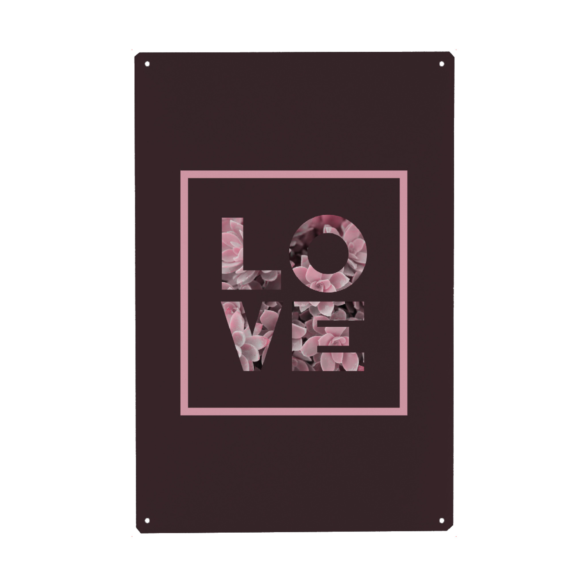 Holzbild "Succulent LOVE" artboxONE - Typografie,Natur,Floral,Liebe