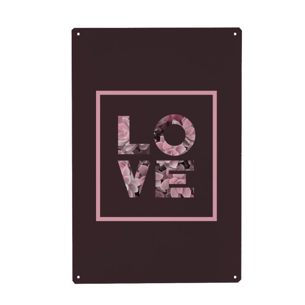 Holzbild "Succulent LOVE" artboxONE - Typografie,Natur,Floral,Liebe