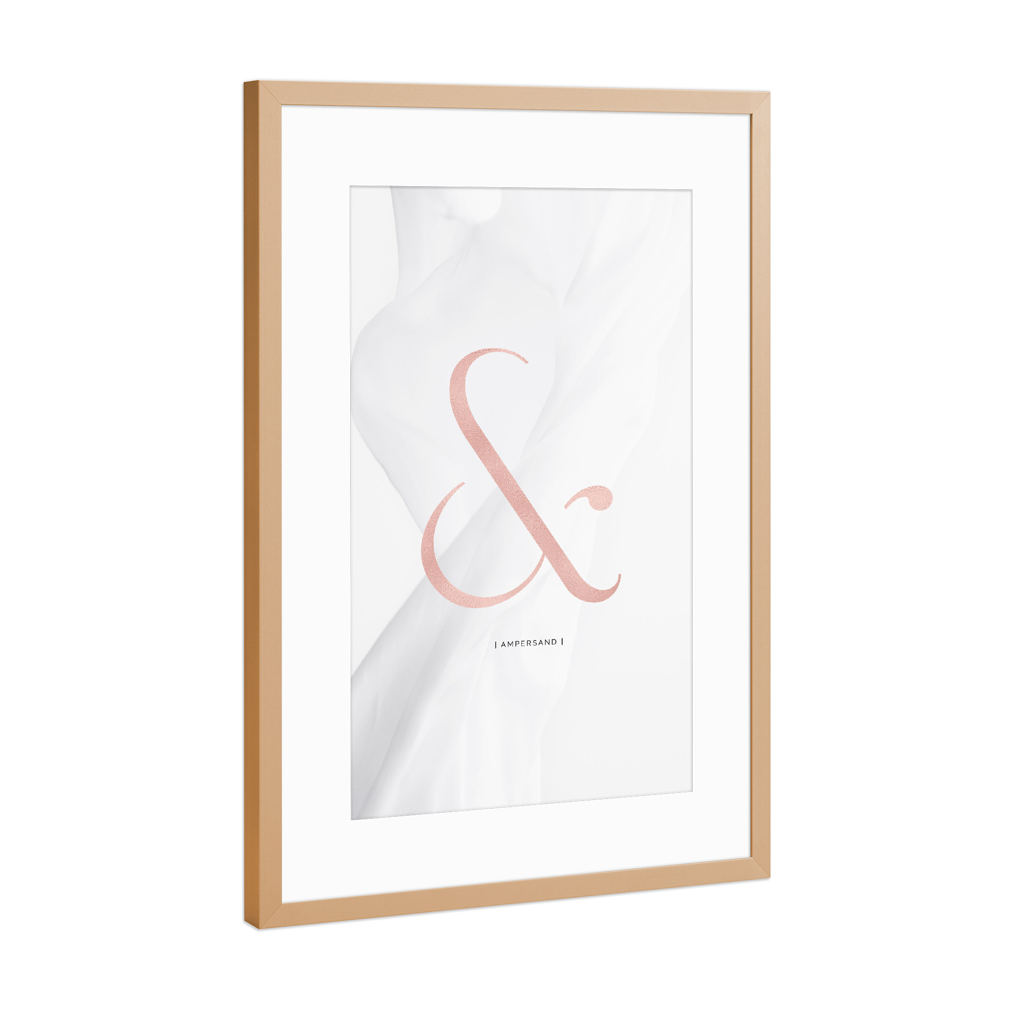 Poster mit Rahmen Kupfer "AMPERSAND ROSE GOLD" artboxONE - Typografie,Abstrakt,Fashion