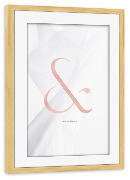 Poster mit Rahmen kiefer "AMPERSAND ROSE GOLD" artboxONE - Typografie,Abstrakt,Fashion