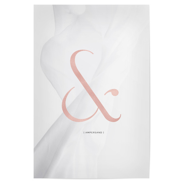 Poster 30x20 cm "AMPERSAND ROSE GOLD" artboxONE - Typografie,Abstrakt,Fashion