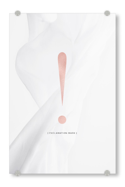Acrylglasbild "AUSRUFUNGSZEICHEN | ROSE GOLD" artboxONE - Typografie,Abstrakt,Fashion