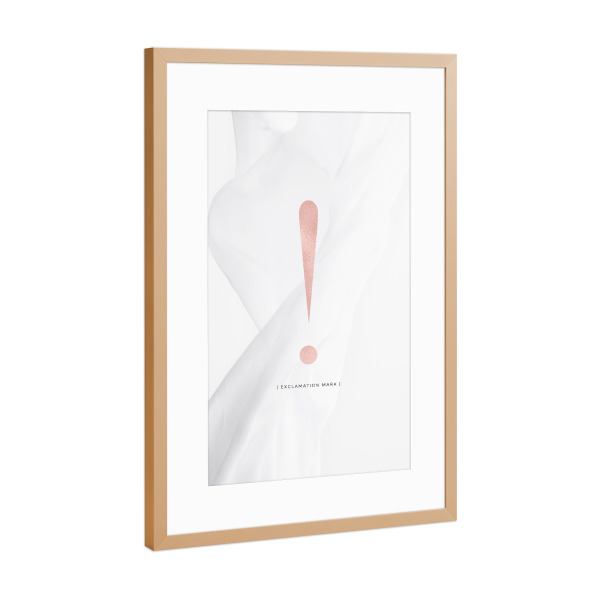 Poster mit Rahmen Kupfer "AUSRUFUNGSZEICHEN | ROSE GOLD" artboxONE - Typografie,Abstrakt,Fashion
