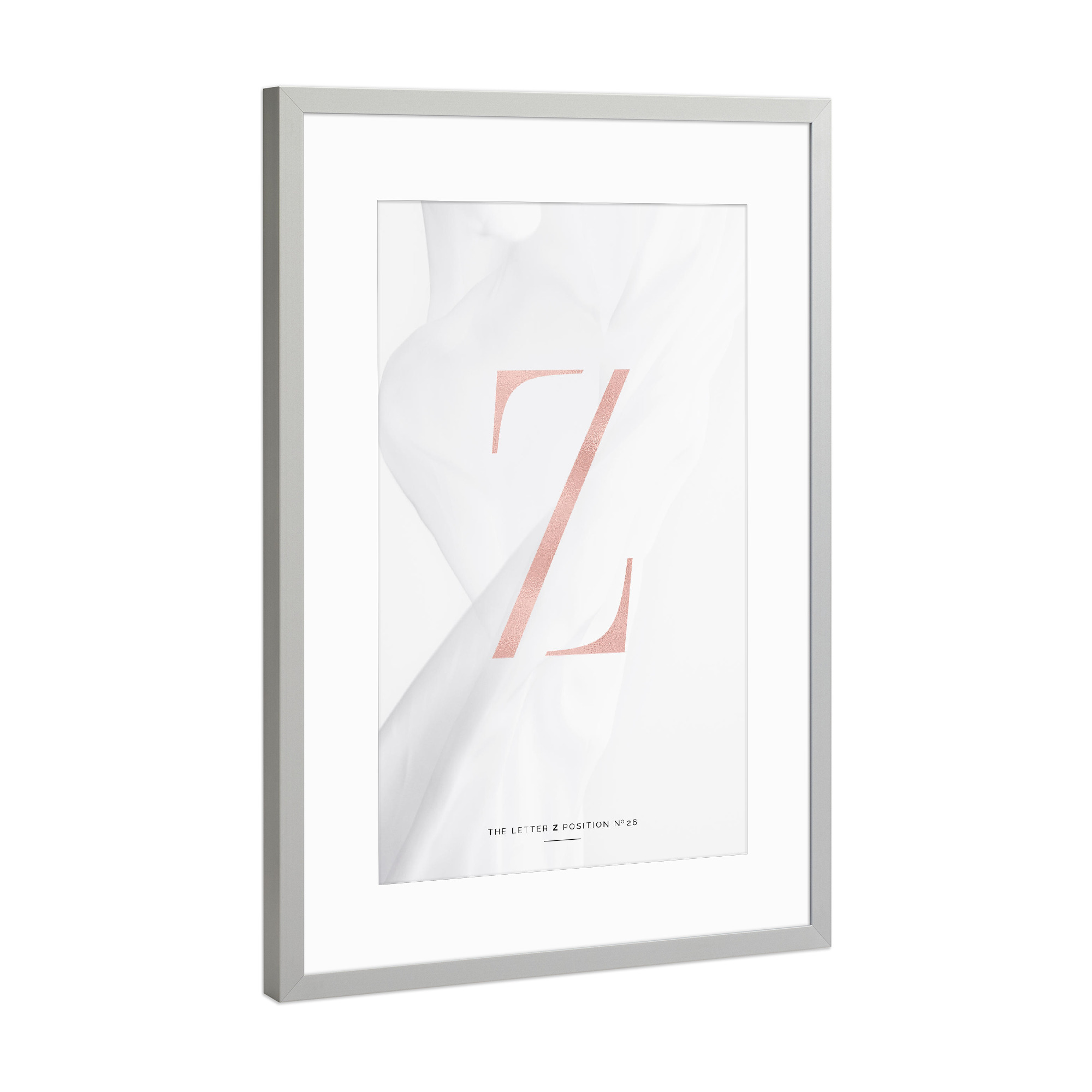 Poster mit Rahmen Silber "ROSE GOLD LETTER COLLECTION | Z" artboxONE - Buchstaben,Buchstaben / Z