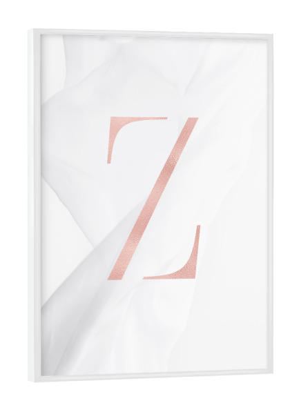 Poster mit weißem Rahmen "ROSE GOLD LETTER COLLECTION | Z" artboxONE - Buchstaben,Buchstaben / Z