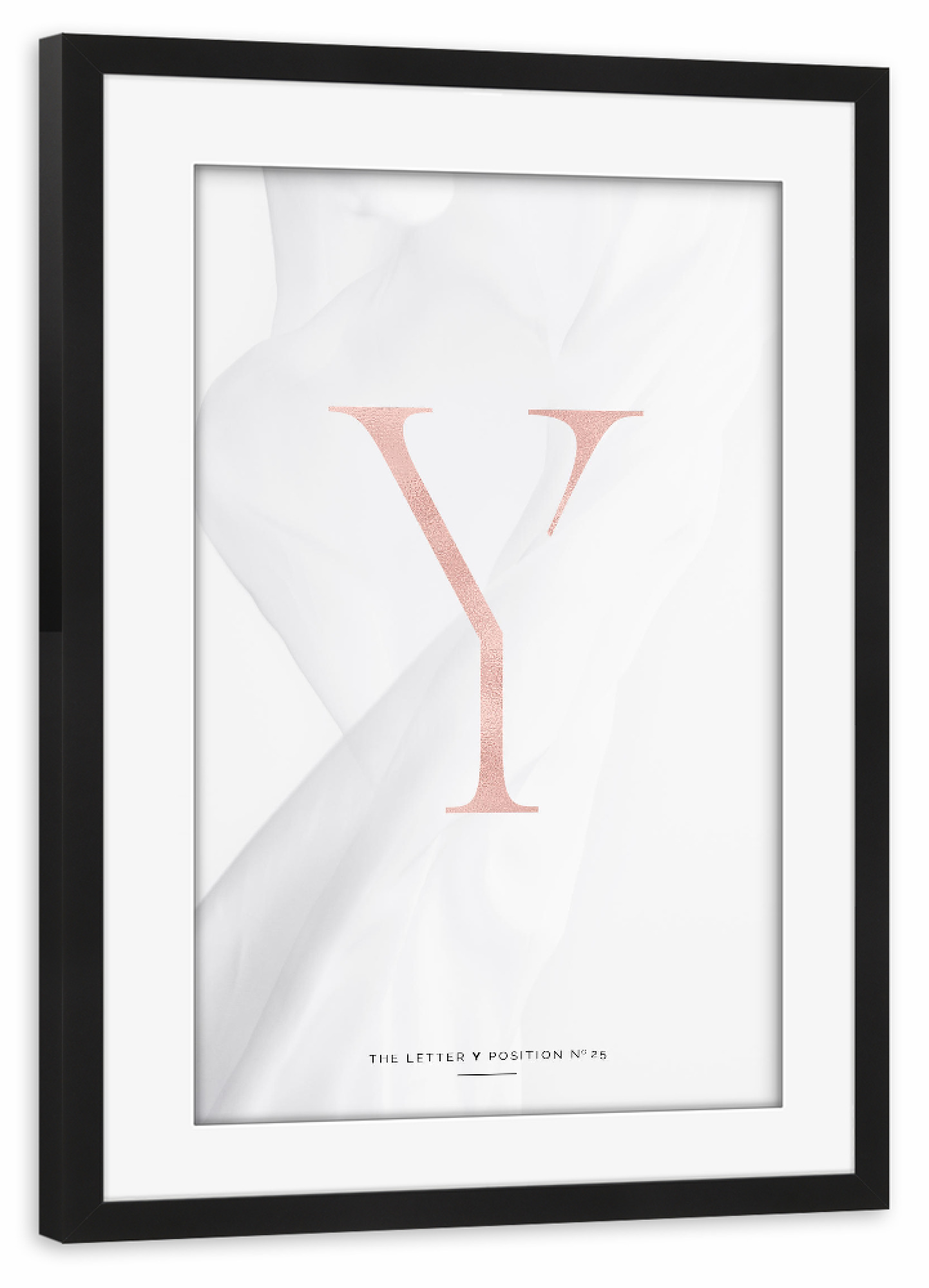 Poster mit Rahmen schwarz "ROSE GOLD LETTER COLLECTION | Y" artboxONE - Buchstaben,Buchstaben / Y