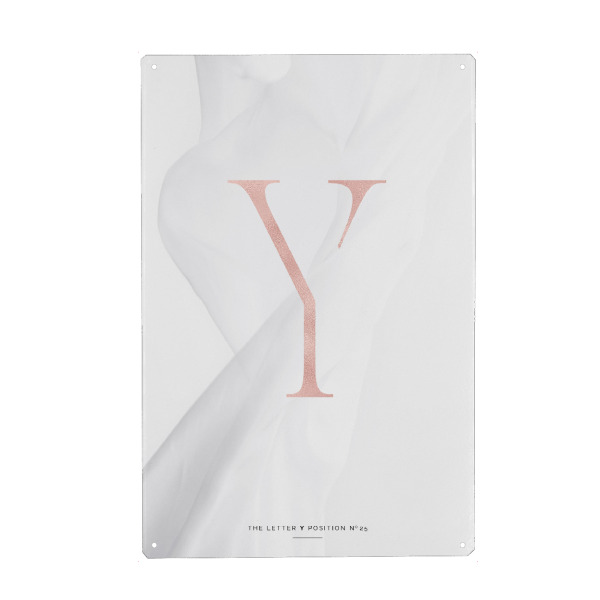 Metall Poster "ROSE GOLD LETTER COLLECTION | Y" artboxONE - Buchstaben,Buchstaben / Y