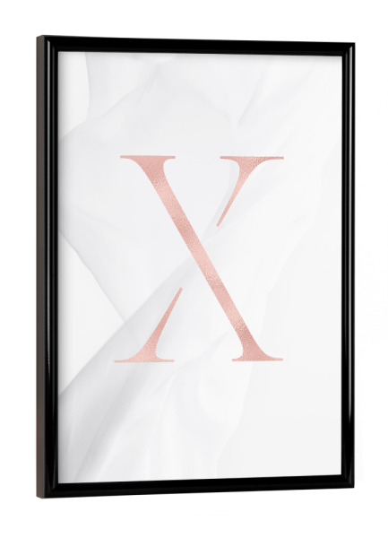 Poster mit schwarzem Rahmen "ROSE GOLD LETTER COLLECTION | X" artboxONE - Buchstaben,Buchstaben / X