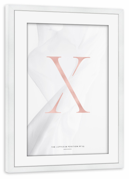 Poster mit Rahmen weiß "ROSE GOLD LETTER COLLECTION | X" artboxONE - Buchstaben,Buchstaben / X