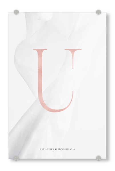 Acrylglasbild "ROSE GOLD LETTER COLLECTION | U" artboxONE - Buchstaben,Buchstaben / U