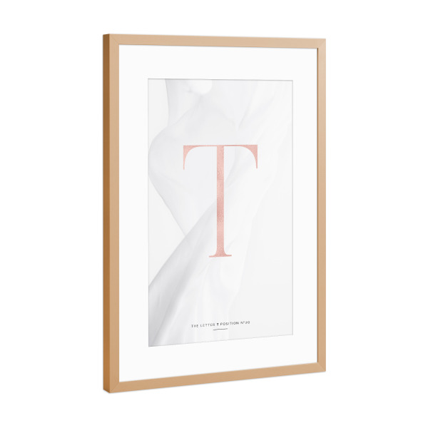 Poster mit Rahmen Kupfer "ROSE GOLD LETTER COLLECTION | T" artboxONE - Buchstaben,Buchstaben / T