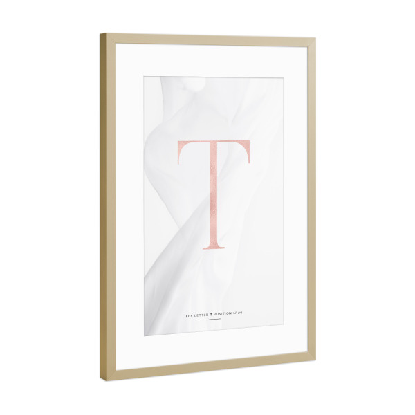 Poster mit Rahmen Gold "ROSE GOLD LETTER COLLECTION | T" artboxONE - Buchstaben,Buchstaben / T