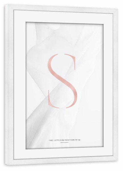 Poster mit Rahmen weiß "ROSE GOLD LETTER COLLECTION | S" artboxONE - Buchstaben,Buchstaben / S