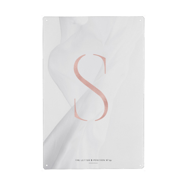 Metall Poster "ROSE GOLD LETTER COLLECTION | S" artboxONE - Buchstaben,Buchstaben / S