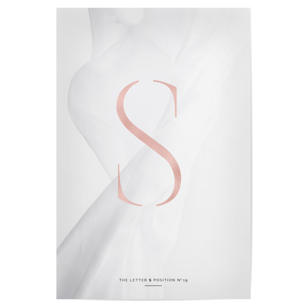 Poster 30x20 cm "ROSE GOLD LETTER COLLECTION | S" artboxONE - Buchstaben,Buchstaben / S