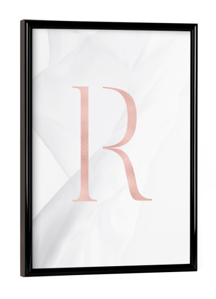 Poster mit schwarzem Rahmen "ROSE GOLD LETTER COLLECTION | R" artboxONE - Buchstaben,Buchstaben / R