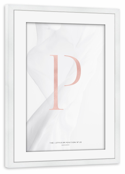 Poster mit Rahmen weiß "ROSE GOLD LETTER COLLECTION | P" artboxONE - Buchstaben,Buchstaben / P