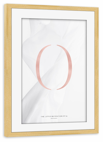 Poster mit Rahmen kiefer "ROSE GOLD LETTER COLLECTION | O" artboxONE - Buchstaben,Buchstaben / O