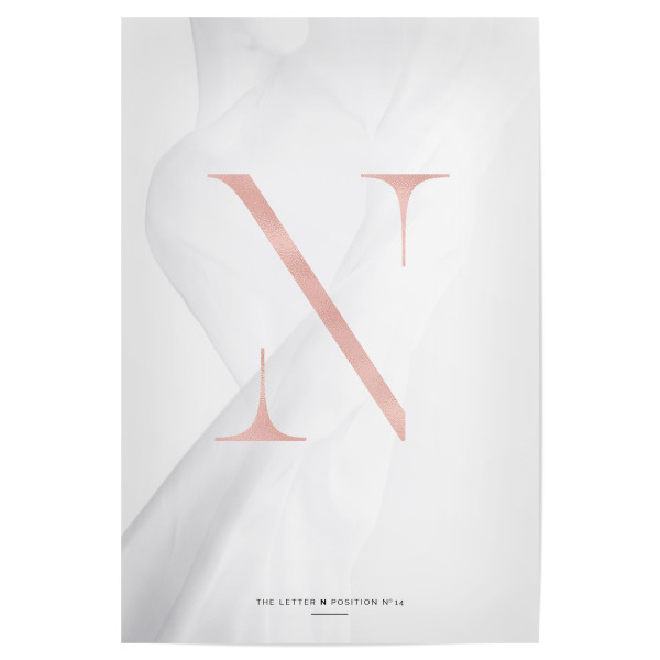 Poster 30x20 cm "ROSE GOLD LETTER COLLECTION | N" artboxONE - Buchstaben,Buchstaben / N
