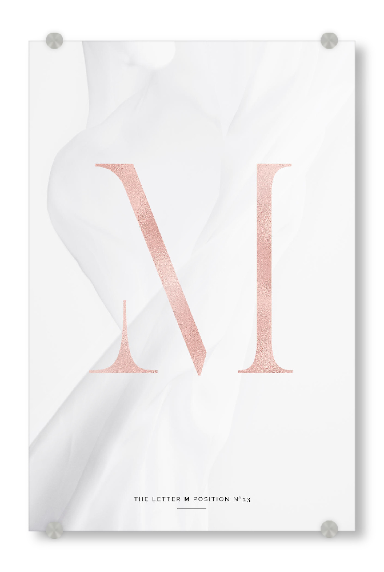 Acrylglasbild "ROSE GOLD LETTER COLLECTION | M" artboxONE - Buchstaben,Buchstaben / M