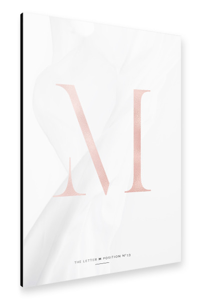 Alu-Dibond "ROSE GOLD LETTER COLLECTION | M" 30x20 cm artboxONE
