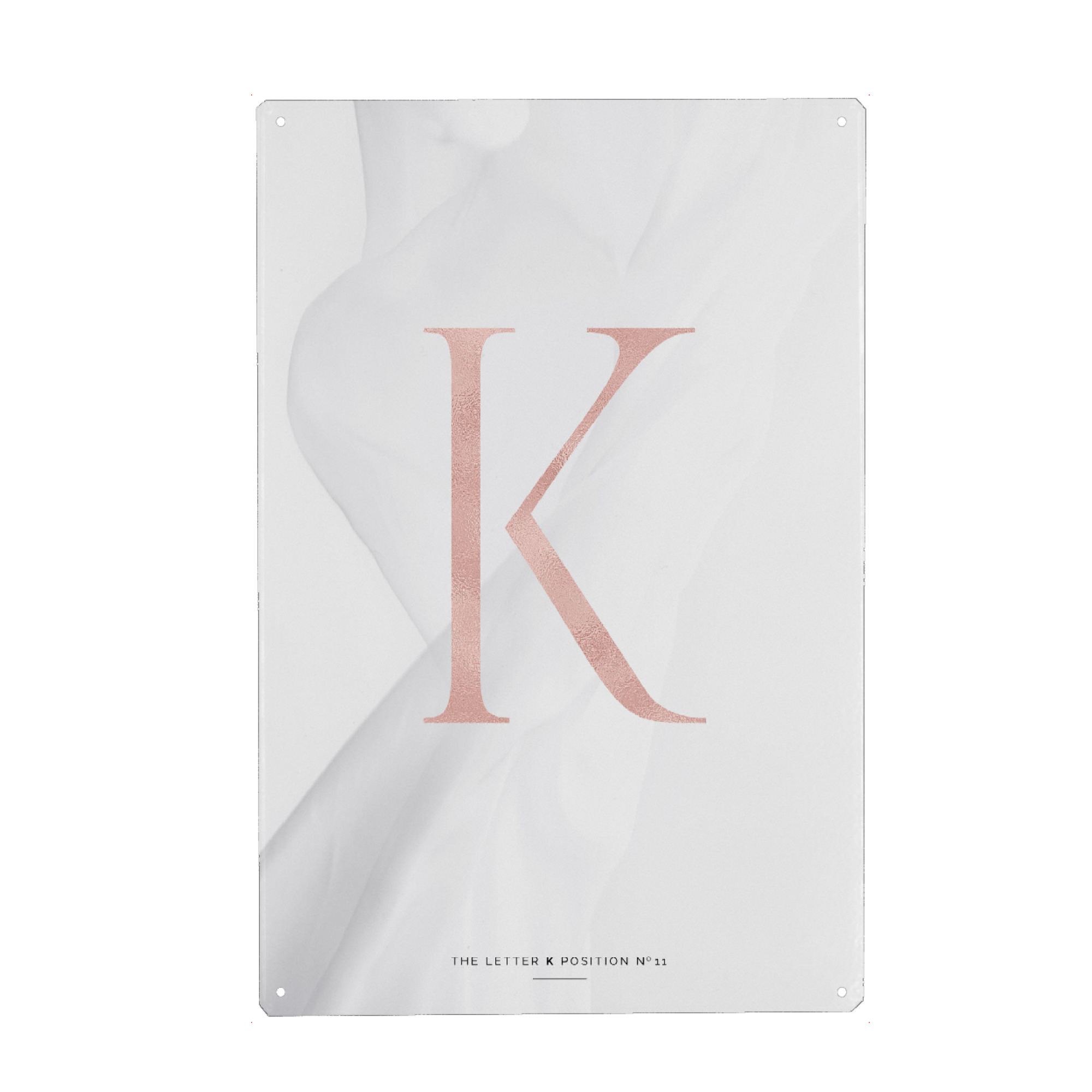 Metall Poster "ROSE GOLD LETTER COLLECTION | K" artboxONE - Buchstaben,Buchstaben / K
