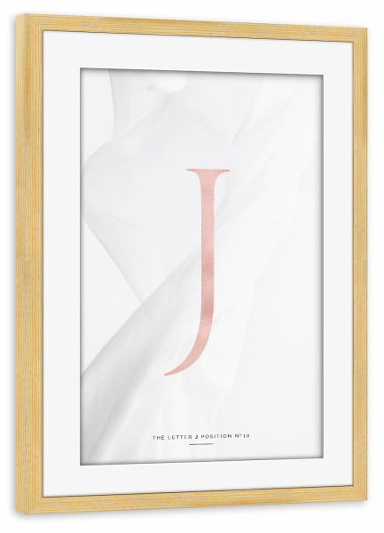 Poster mit Rahmen kiefer "ROSE GOLD LETTER COLLECTION | J" artboxONE - Buchstaben,Buchstaben / J