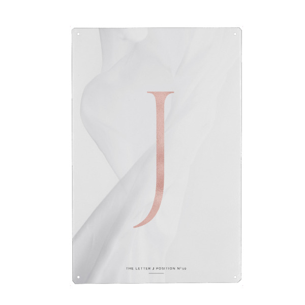 Metall Poster "ROSE GOLD LETTER COLLECTION | J" artboxONE - Buchstaben,Buchstaben / J