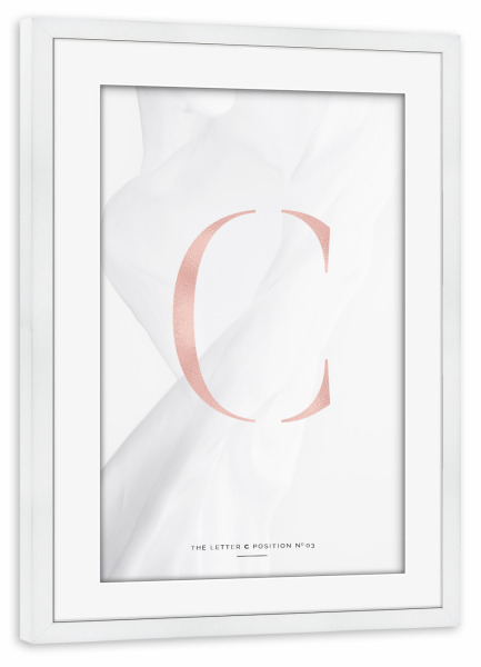 Poster mit Rahmen weiß "ROSE GOLD LETTER COLLECTION | C" artboxONE - Buchstaben,Buchstaben / C