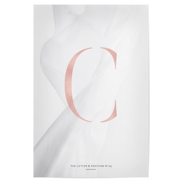 Poster 30x20 cm "ROSE GOLD LETTER COLLECTION | C" artboxONE - Buchstaben,Buchstaben / C