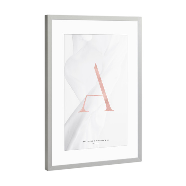 Poster mit Rahmen Silber "ROSE GOLD LETTER COLLECTION | A" artboxONE - Buchstaben,Buchstaben / A