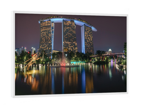 Poster mit weißem Rahmen "Marina Bay Sands" artboxONE - Architektur,Städte / Singapur