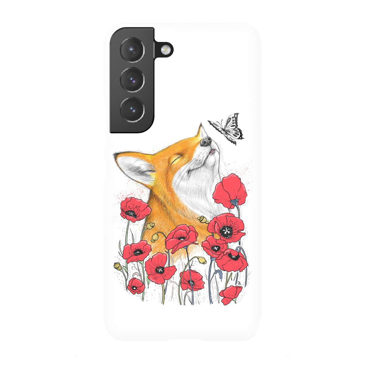 "Fox in poppies"für Samsung Galaxy - Premium-Case Handyhülle artboxONE