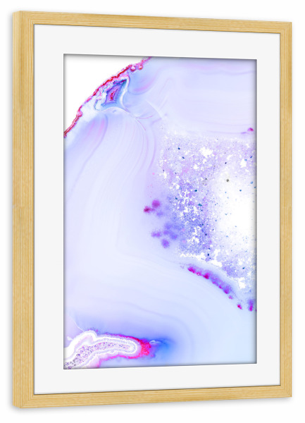Poster mit Rahmen kiefer "Oh my Geode ! Purple No.1" artboxONE - Natur,Abstrakt,Marmor