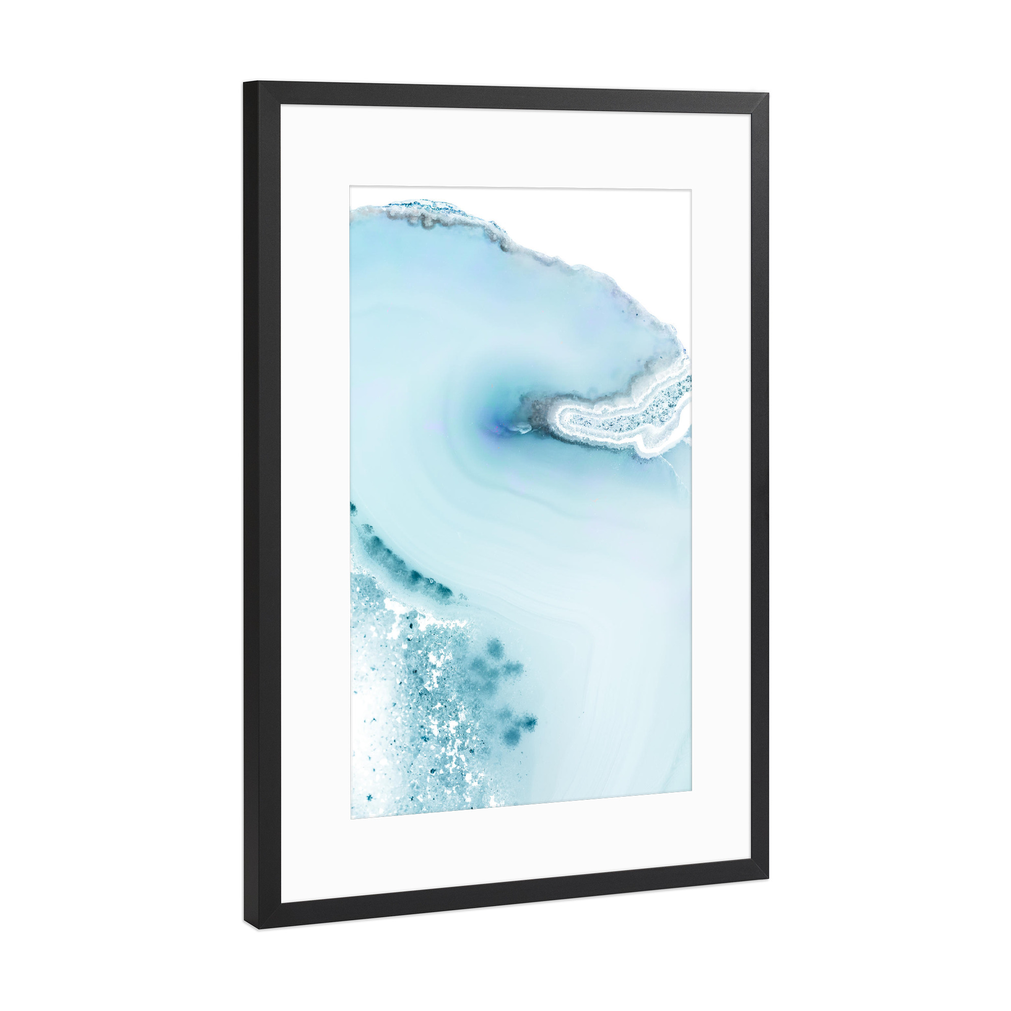 Poster mit Rahmen Schwarz (Metallic) "Oh my Geode ! Mint No.4" artboxONE - Natur,Abstrakt,Marmor