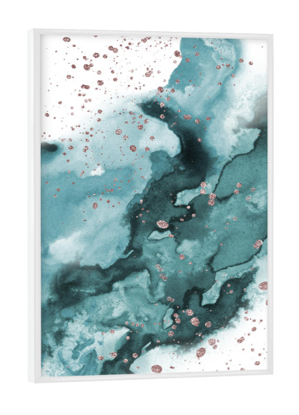 Poster mit weißem Rahmen "Watercolor meets Glitter" artboxONE - Abstrakt