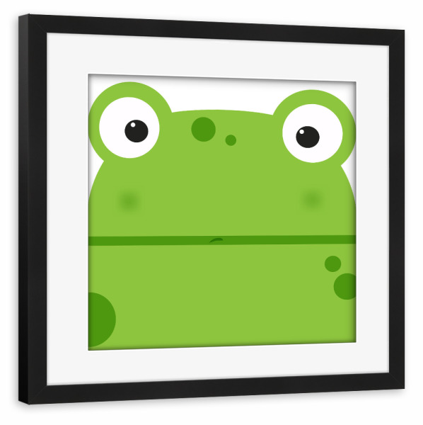 Poster mit Rahmen schwarz "Animal muzzle frog" artboxONE - Für Kinder,Tiere
