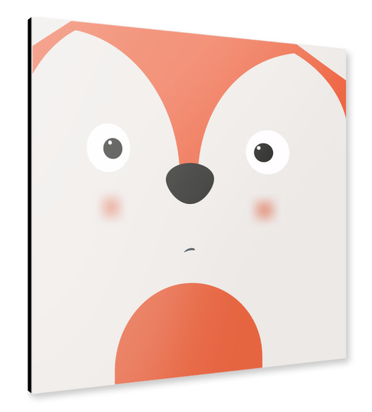 Alu-Dibond "Animal muzzle fox" 30x30 cm artboxONE
