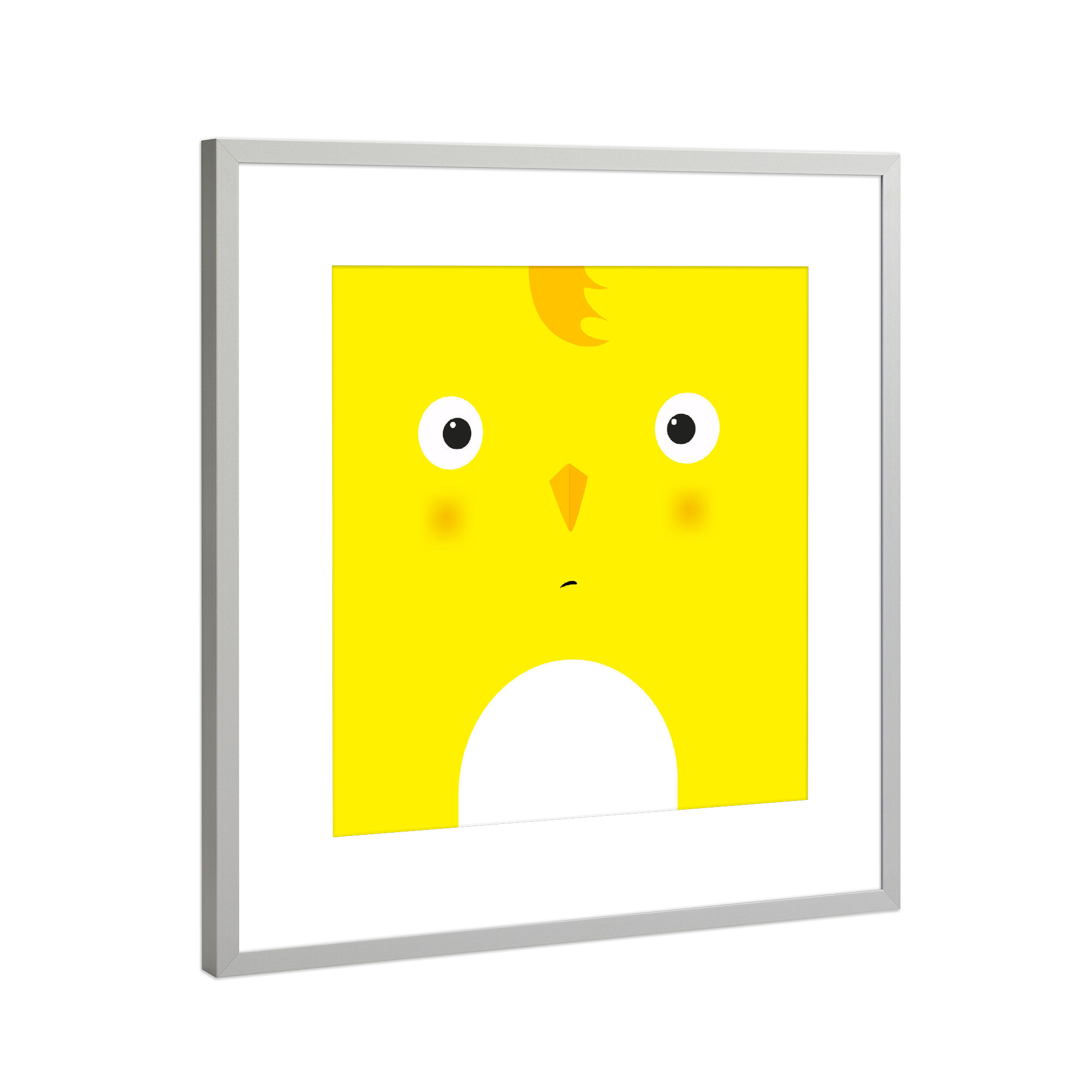 Poster mit Rahmen Silber "Animal muzzle chick" artboxONE - Für Kinder,Tiere,Comic